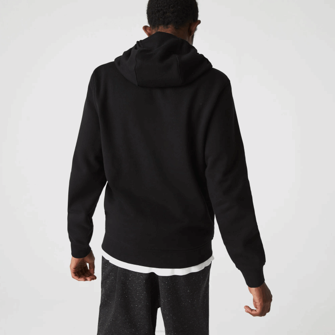 negro c31 VVL0A947 hombres Lacoste sudadera con capucha deportiva ligera de dos materiales