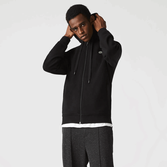 negro c31 VVL0A947 hombres Lacoste sudadera con capucha deportiva ligera de dos materiales