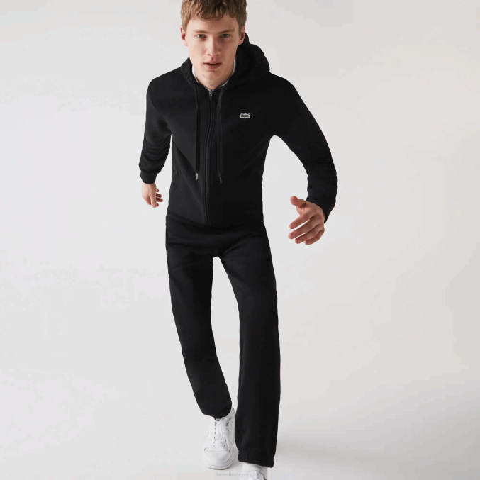 negro c31 VVL0A947 hombres Lacoste sudadera con capucha deportiva ligera de dos materiales