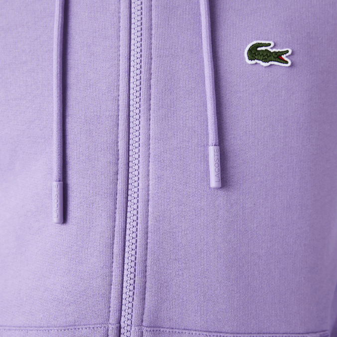 púrpura gfu VVL0A1102 hombres Lacoste sudadera con cremallera y bolsillo canguro