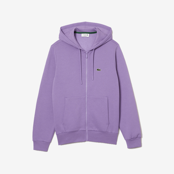 púrpura gfu VVL0A1102 hombres Lacoste sudadera con cremallera y bolsillo canguro