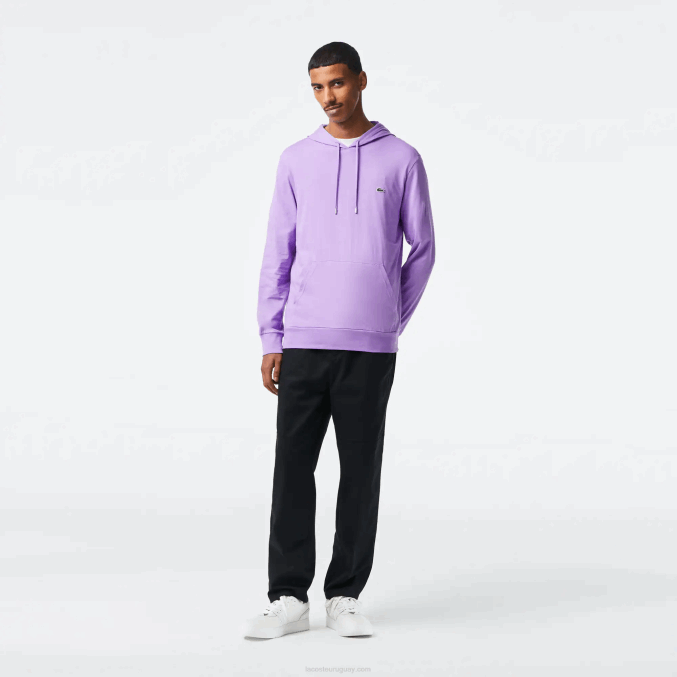 púrpura gfu VVL0A790 hombres Lacoste sudadera con capucha