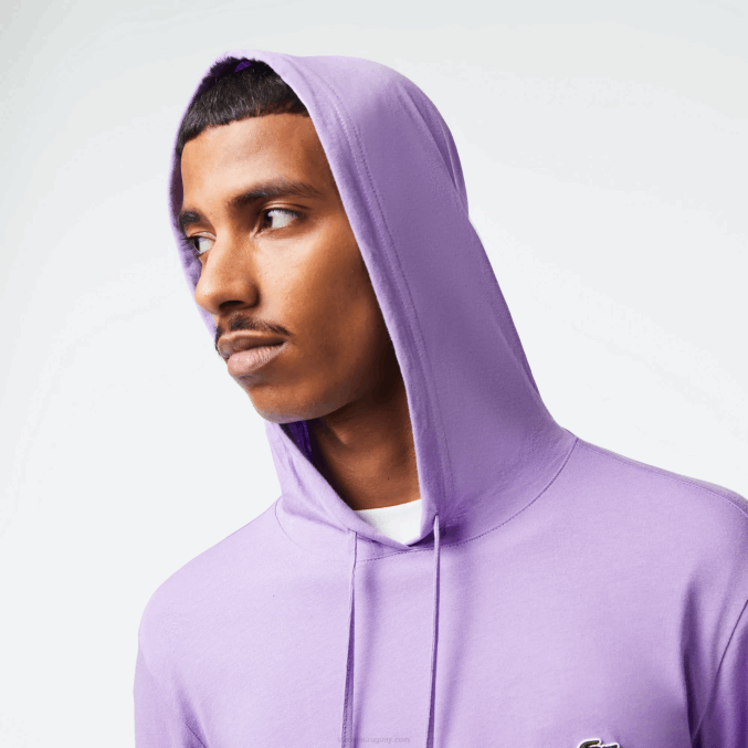 púrpura gfu VVL0A790 hombres Lacoste sudadera con capucha