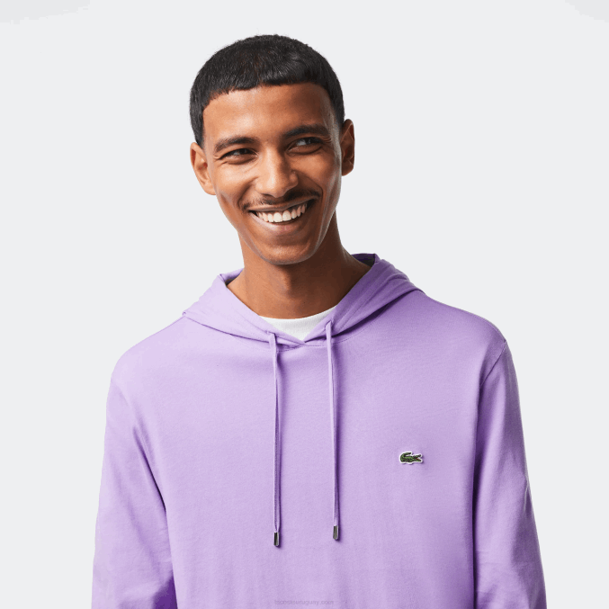 púrpura gfu VVL0A790 hombres Lacoste sudadera con capucha