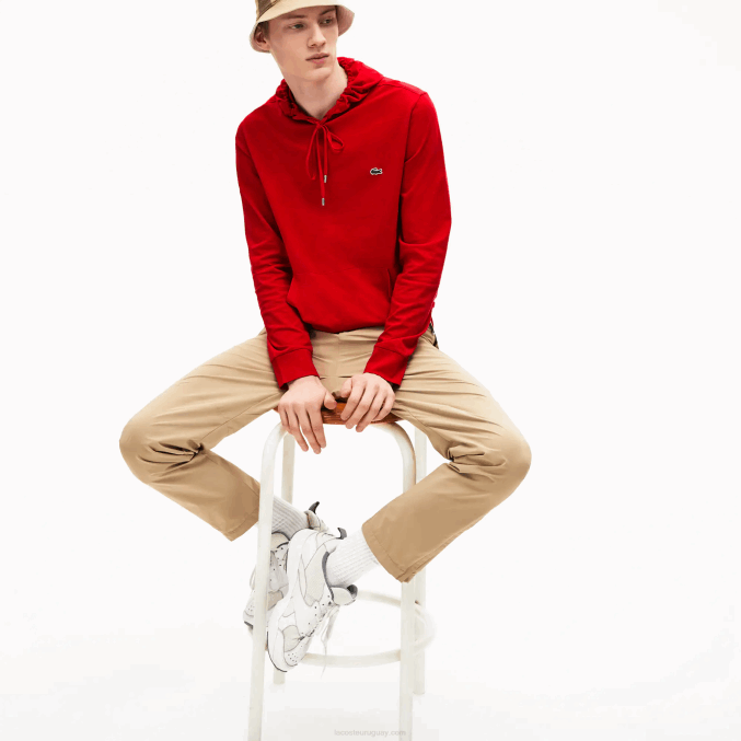 rojo 240 VVL0A620 hombres Lacoste sudadera con capucha