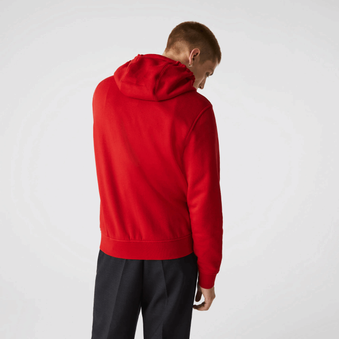 rojo e52 VVL0A963 hombres Lacoste sudadera con capucha deportiva ligera de dos materiales