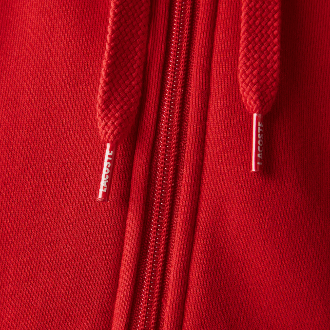 rojo e52 VVL0A963 hombres Lacoste sudadera con capucha deportiva ligera de dos materiales