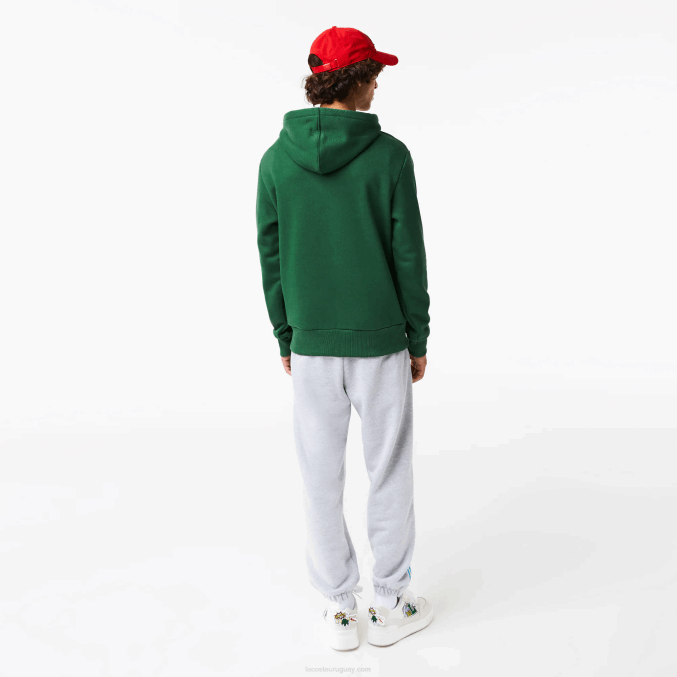 verde 132 VVL0A1132 hombres Lacoste sudadera con capucha y estampado de cómic