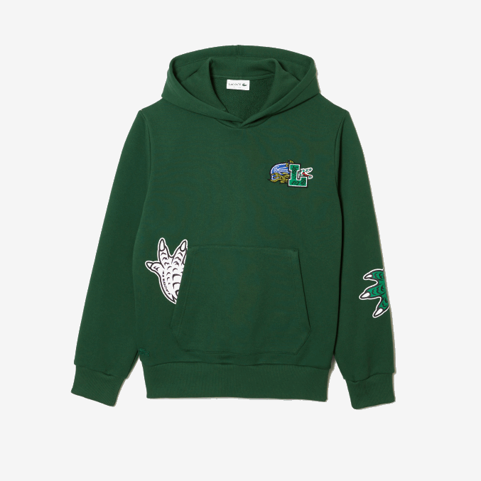 verde 132 VVL0A1132 hombres Lacoste sudadera con capucha y estampado de cómic