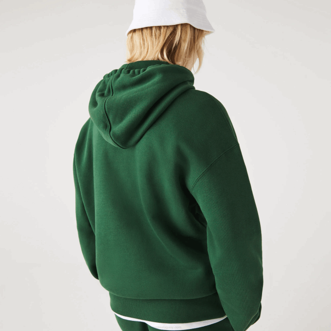 verde 132 VVL0A367 hombres Lacoste sudadera holgada de algodón orgánico con capucha