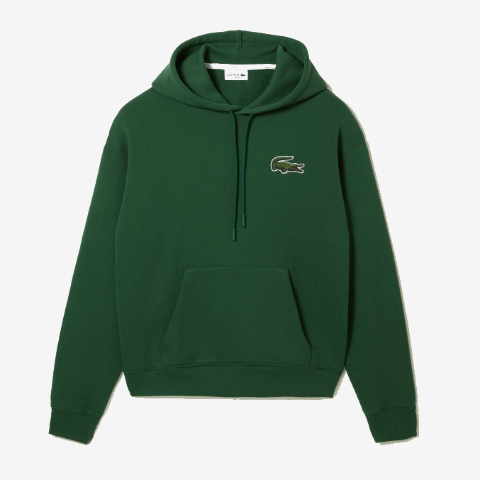 verde 132 VVL0A367 hombres Lacoste sudadera holgada de algodón orgánico con capucha