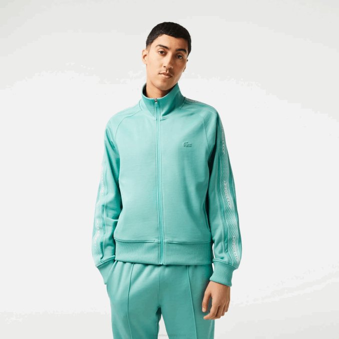 verde 3a4 VVL0A30 hombres Lacoste sudadera regular fit de piqué con cremallera