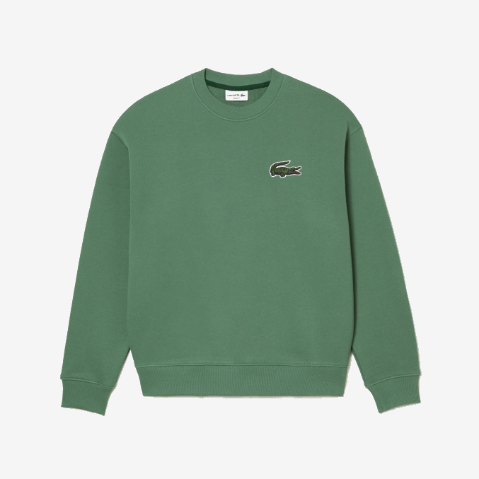 verde caqui kx5 VVL0A325 hombres Lacoste sudadera holgada con insignia de cocodrilo
