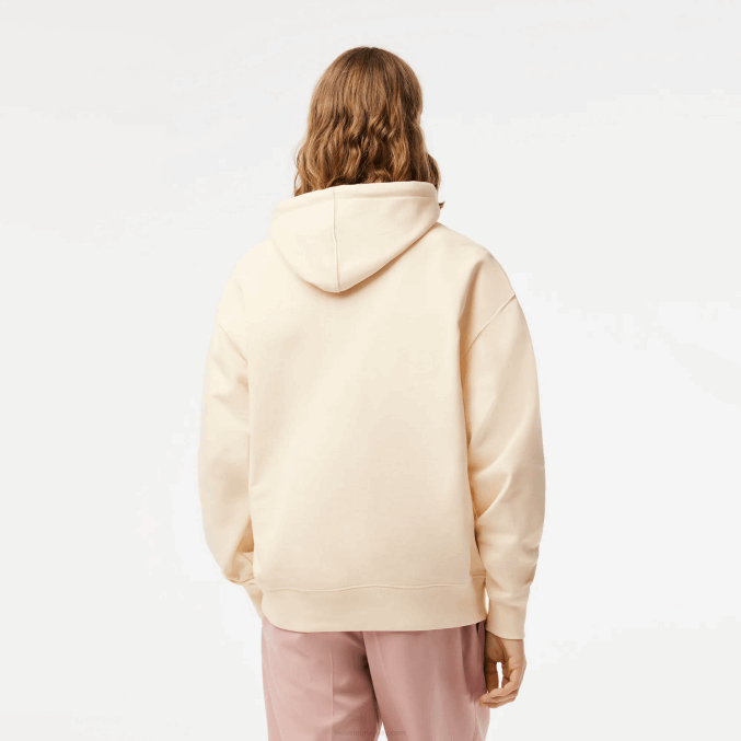 xfj blanco VVL0A334 hombres Lacoste sudadera con capucha y corte holgado