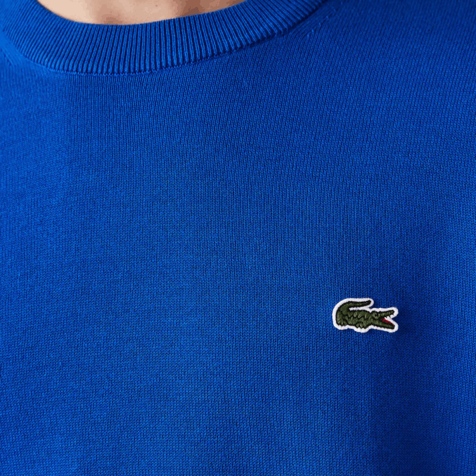 azul k1q VVL0A1491 hombres Lacoste jersey de algodón orgánico con cuello redondo