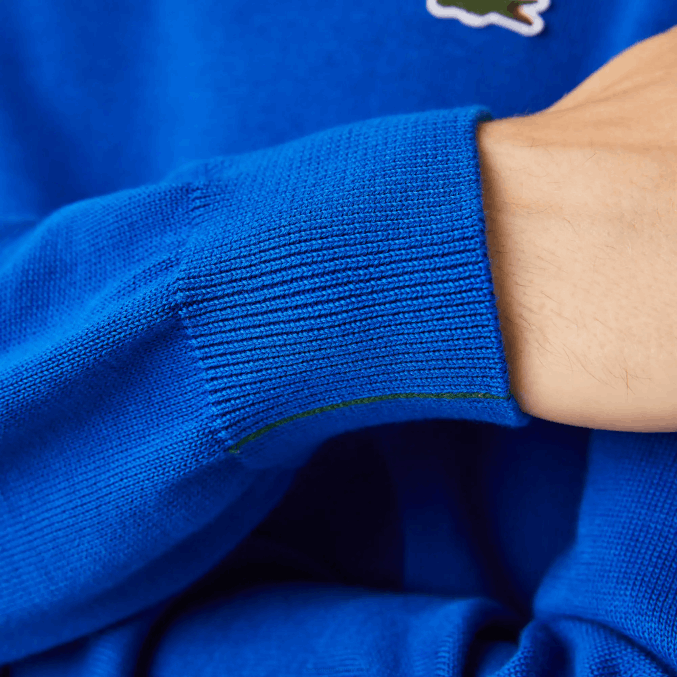 azul k1q VVL0A1491 hombres Lacoste jersey de algodón orgánico con cuello redondo