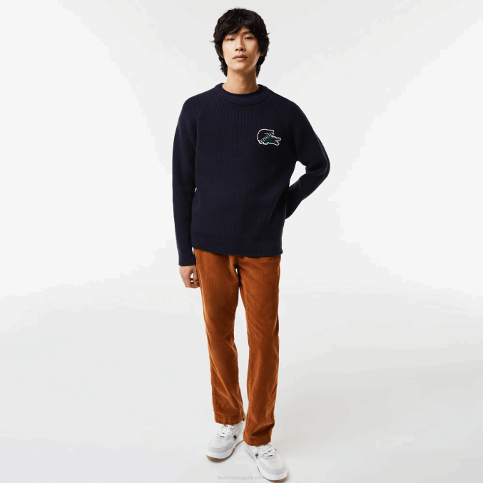 azul marino 166 VVL0A1380 hombres Lacoste suéter de cocodrilo
