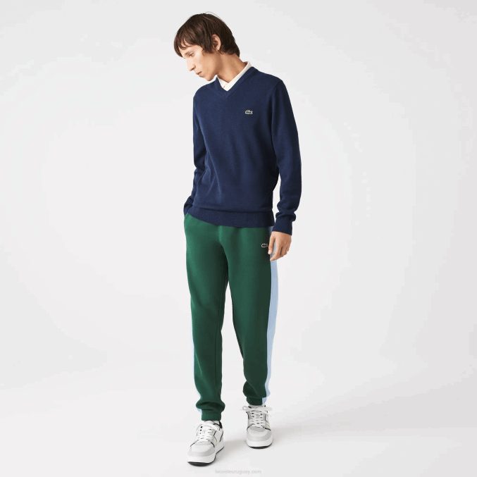 lomo azul 3gf VVL0A1325 hombres Lacoste jersey de algodón orgánico con cuello de pico