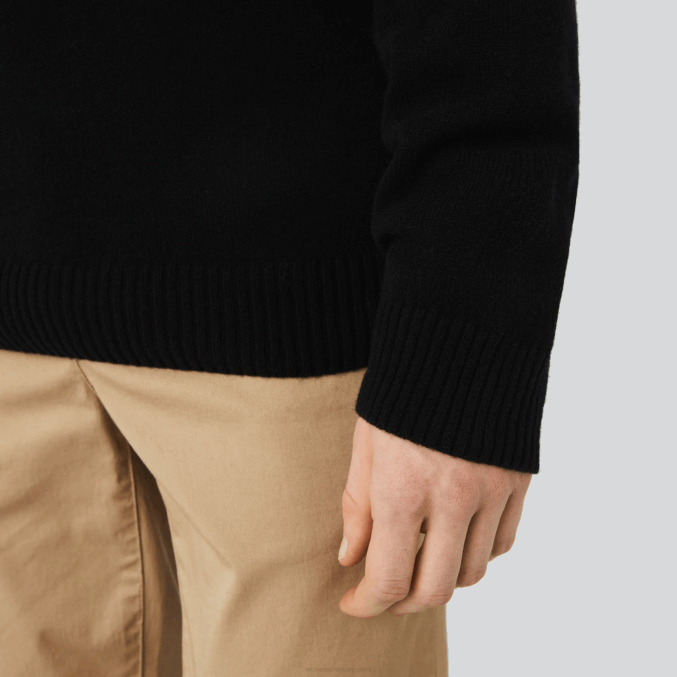 negro 031 VVL0A1554 hombres Lacoste jersey de lana con cuello de pico