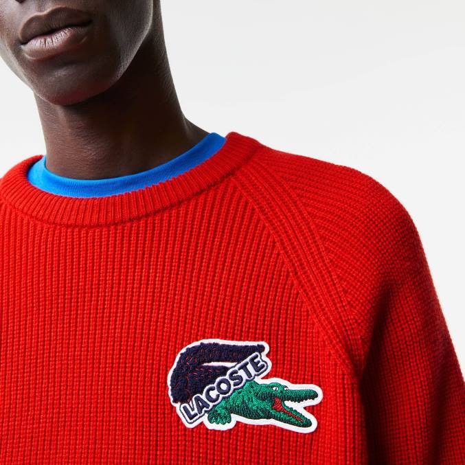 rojo 240 VVL0A1382 hombres Lacoste suéter de cocodrilo