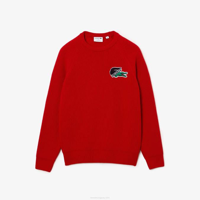 rojo 240 VVL0A1382 hombres Lacoste suéter de cocodrilo