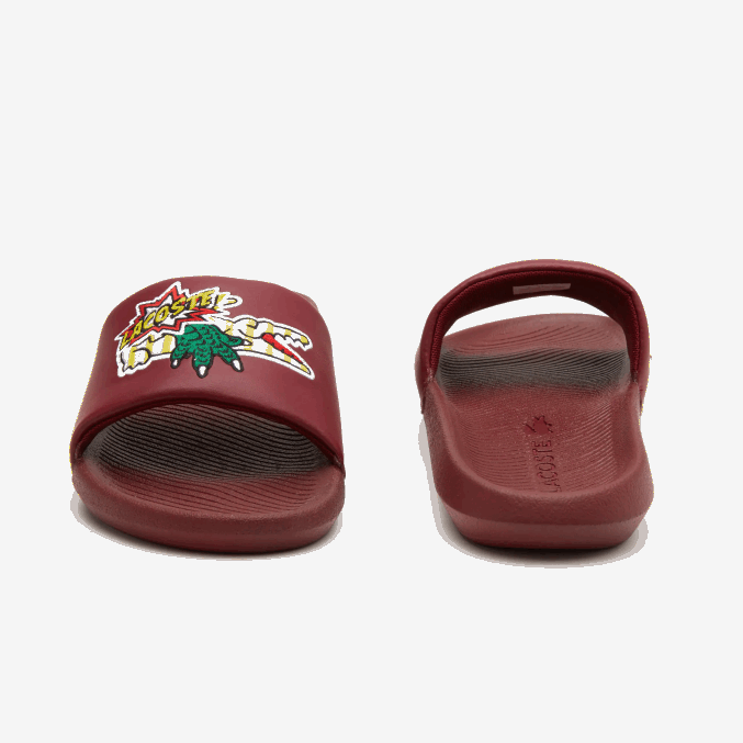 amr amarillo burdeos VVL0A1774 hombres Lacoste chanclas sintéticas de cocodrilo