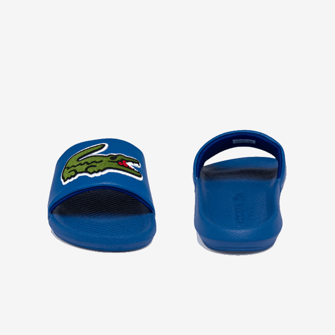 azul verde bg3 VVL0A1773 hombres Lacoste chanclas sintéticas de cocodrilo con tira del logo
