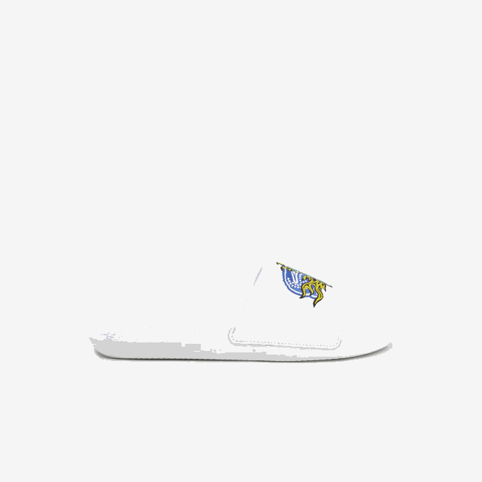 blanco/verde 082 VVL0A1768 hombres Lacoste chanclas sintéticas de cocodrilo