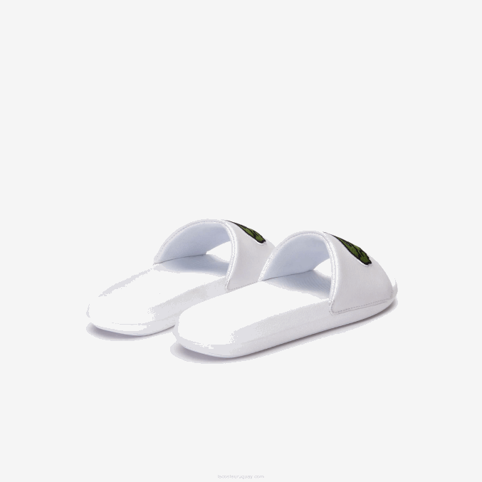 blanco/verde 082 VVL0A1809 hombres Lacoste chanclas sintéticas de cocodrilo