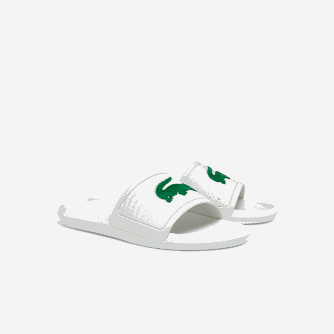 blanco/verde 082 VVL0A1819 hombres Lacoste chanclas sintéticas repelentes al agua croco