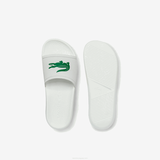 blanco/verde 082 VVL0A1819 hombres Lacoste chanclas sintéticas repelentes al agua croco