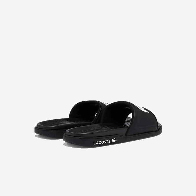 blanco y negro 312 VVL0A1765 hombres Lacoste chanclas croco dualiste con correa sintética y logo