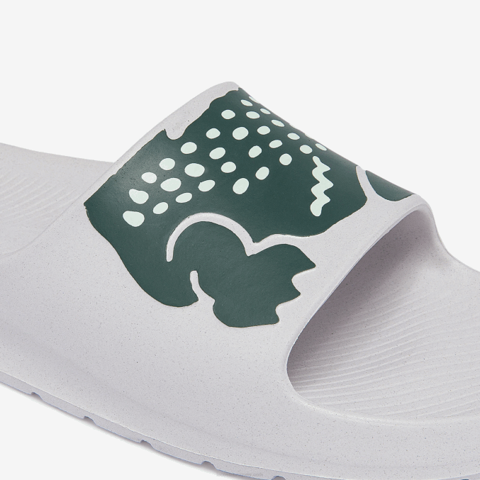 blanco y verde oscuro 1r5 VVL0A1756 hombres Lacoste chanclas sintéticas croco 2.0