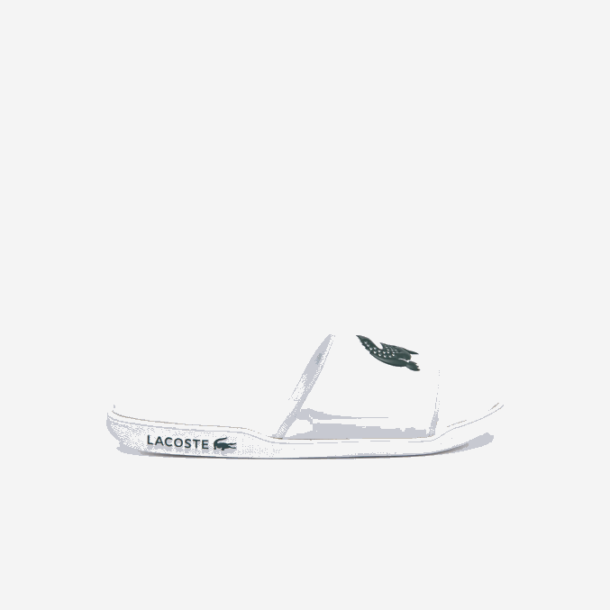blanco y verde oscuro 1r5 VVL0A1766 hombres Lacoste chanclas croco dualiste con correa sintética y logo