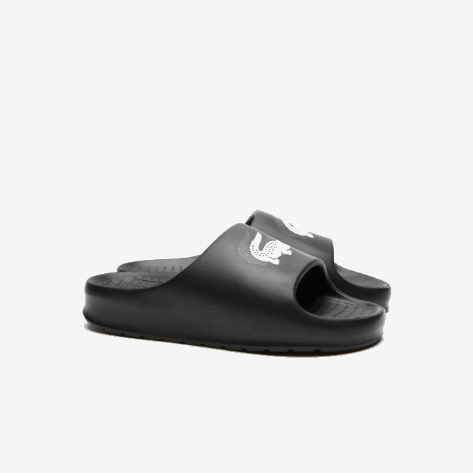 negro y blanco roto 454 VVL0A1740 hombres Lacoste Serve slide 2.0 evo diapositivas sintéticas colorblock