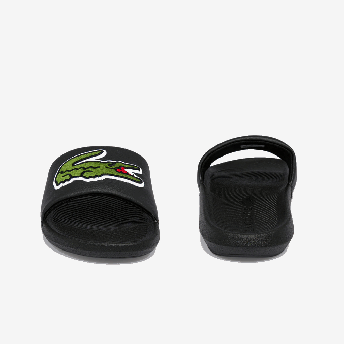 negro y verde 1b4 VVL0A1808 hombres Lacoste chanclas sintéticas de cocodrilo