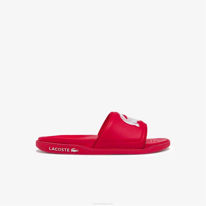 rojo blanco 17k VVL0A1767 hombres Lacoste chanclas croco dualiste con correa sintética y logo