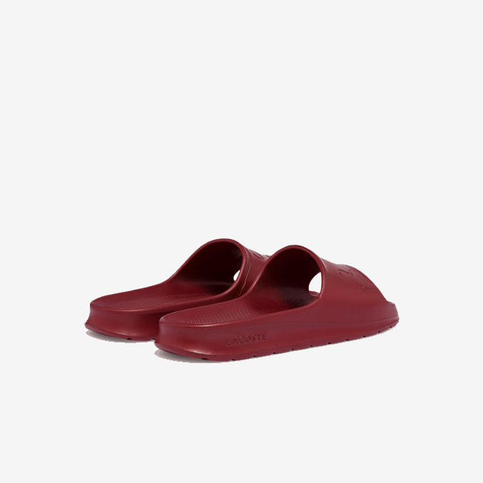 rojo oscuro dr2 VVL0A1813 hombres Lacoste chanclas sintéticas croco 2.0 con logo
