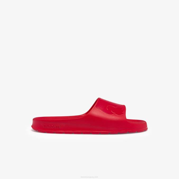 rojo rr1 VVL0A1811 hombres Lacoste chanclas sintéticas croco 2.0 con logo