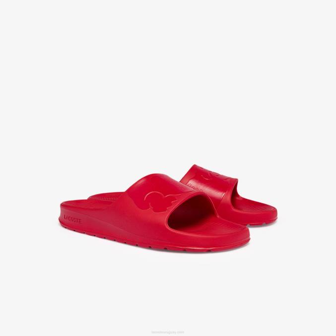 rojo rr1 VVL0A1811 hombres Lacoste chanclas sintéticas croco 2.0 con logo