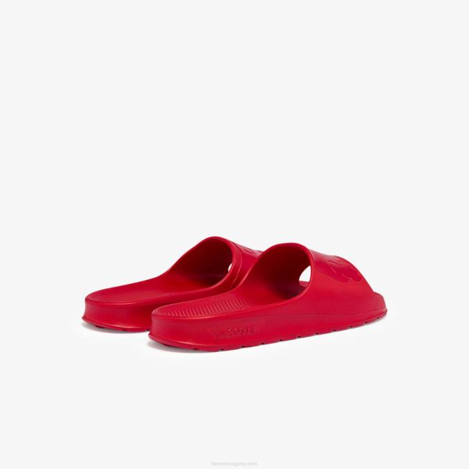 rojo rr1 VVL0A1811 hombres Lacoste chanclas sintéticas croco 2.0 con logo