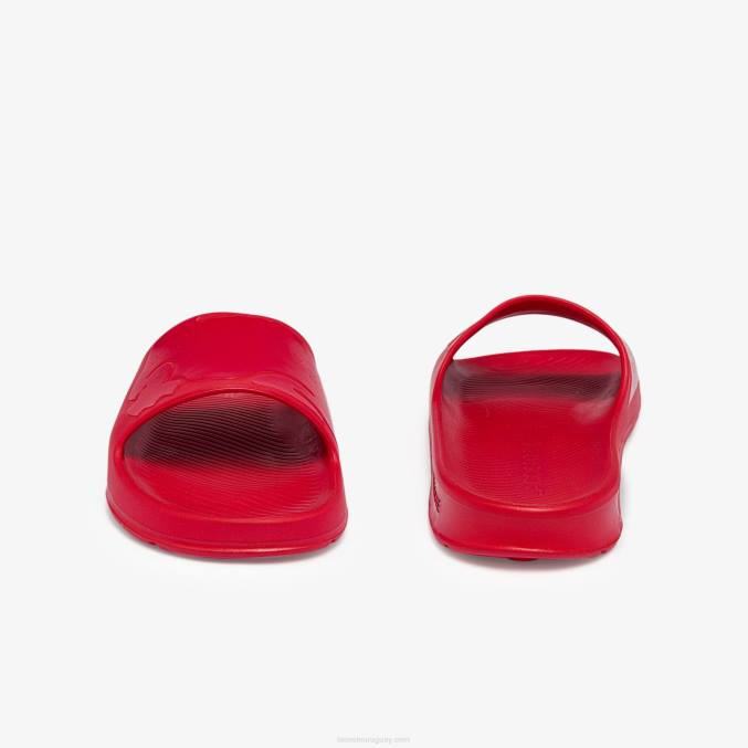 rojo rr1 VVL0A1811 hombres Lacoste chanclas sintéticas croco 2.0 con logo