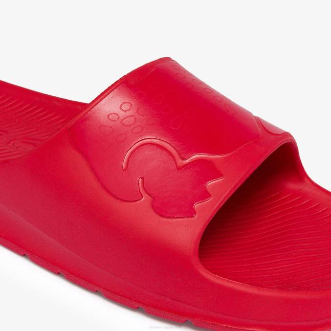 rojo rr1 VVL0A1811 hombres Lacoste chanclas sintéticas croco 2.0 con logo