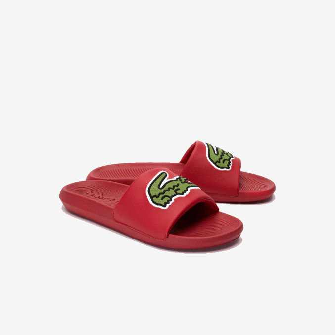 rojo verde t2q VVL0A1810 hombres Lacoste chanclas sintéticas de cocodrilo