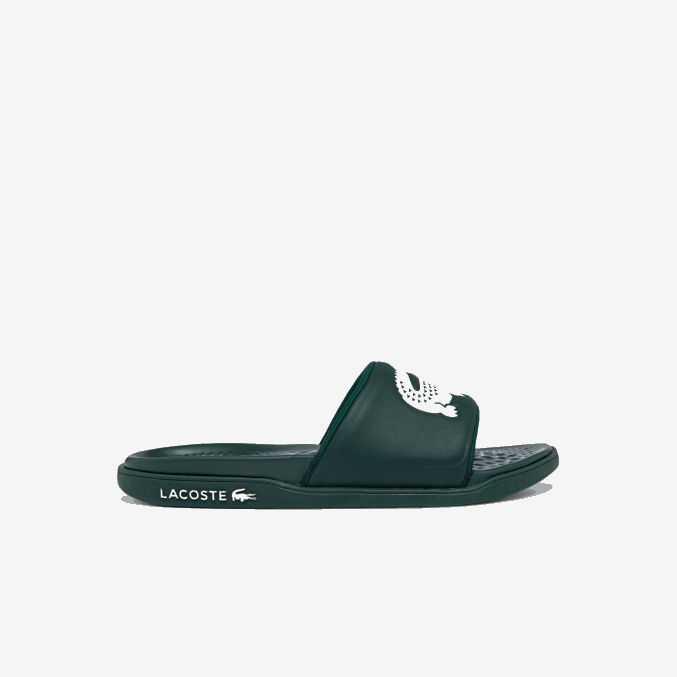 verde oscuro blanco 2d2 VVL0A1764 hombres Lacoste chanclas croco dualiste con correa sintética y logo