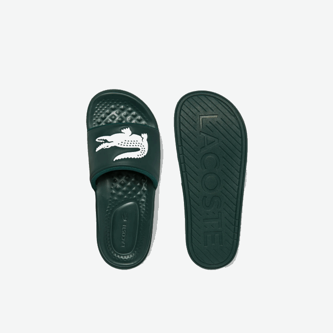 verde oscuro blanco 2d2 VVL0A1764 hombres Lacoste chanclas croco dualiste con correa sintética y logo
