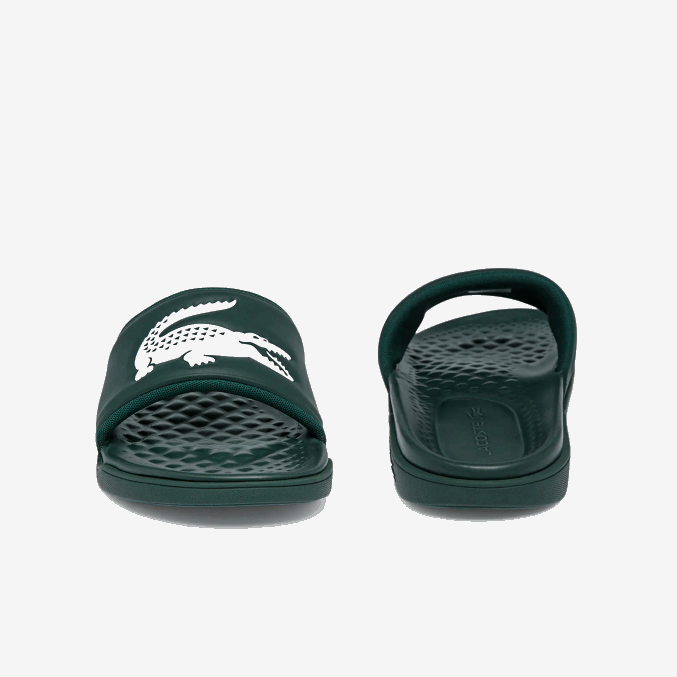 verde oscuro blanco 2d2 VVL0A1764 hombres Lacoste chanclas croco dualiste con correa sintética y logo