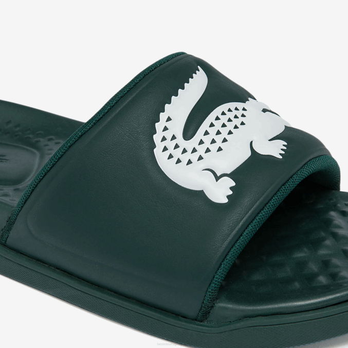 verde oscuro blanco 2d2 VVL0A1764 hombres Lacoste chanclas croco dualiste con correa sintética y logo