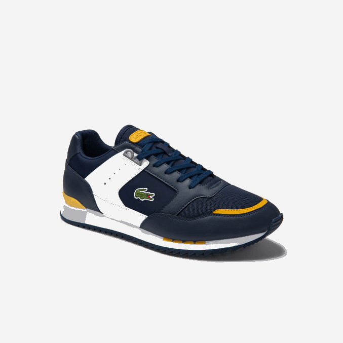 amarillo marino 2m3 VVL0A1721 hombres Lacoste zapatillas deportivas partner piste de material sintético y textil