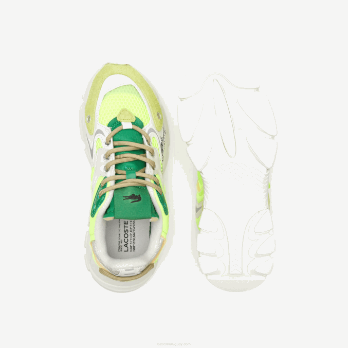 amarillo y blanco hueso y21 VVL0A1696 hombres Lacoste tenis l003 neo textil